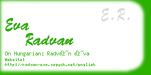 eva radvan business card
